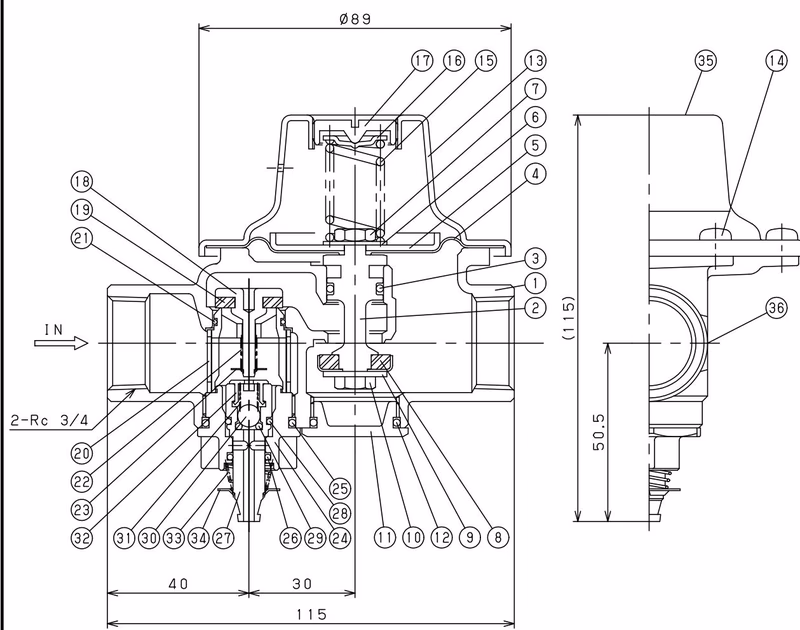 Yoshitake GD-56R-80 structural components drawing