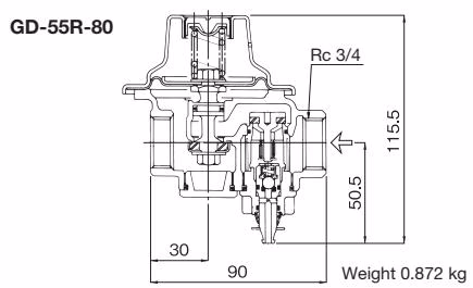 Yoshitake GD-91R-80 dimensions 1