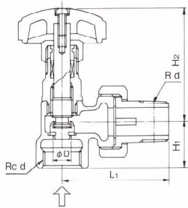 Yoshitake HV-3A Angle type dimensions