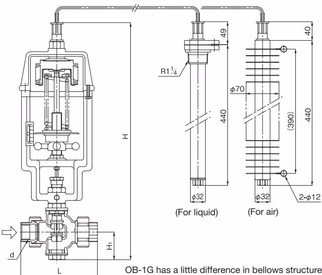 Yoshitake OB-1G dimensions and structural diagram