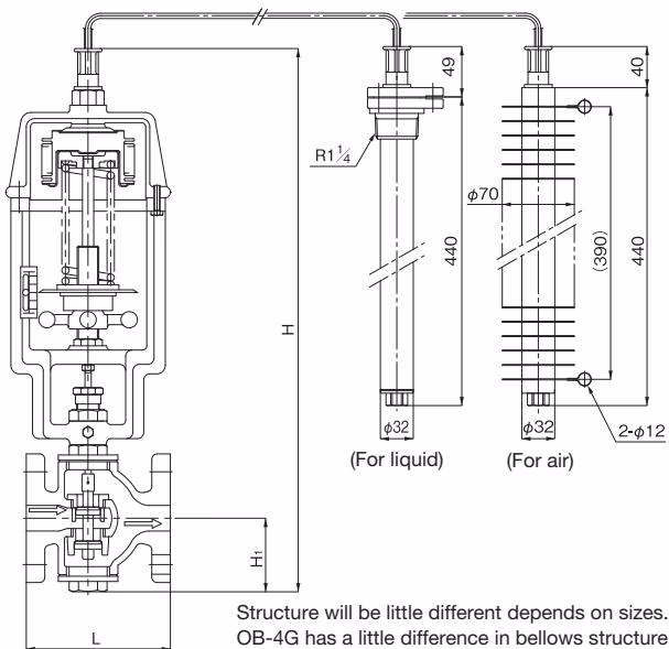 Yoshitake OB-4G dimensions drawing