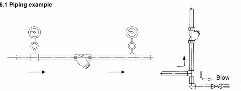 Yoshitake SY-9 horizontal and vertical piping installation