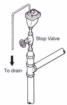 Yoshitake TA-2C installation diagram with stop valve