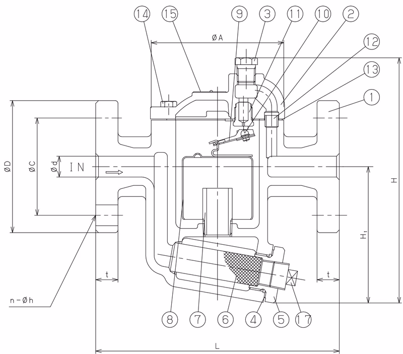 Yoshitake TB-5 Dimensional Drawing for 15A-25A
