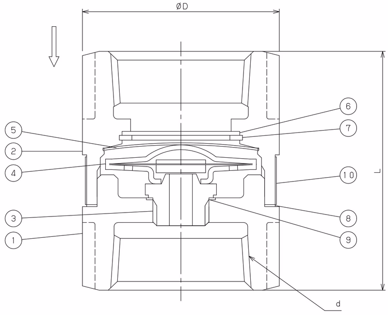 Yoshitake TS-5V dimensions and structural drawing