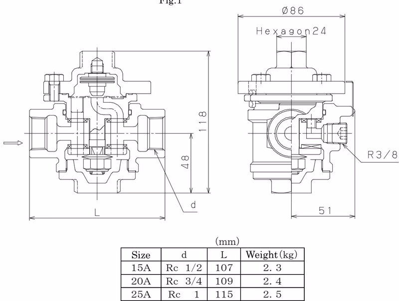 Ёситакэ (Yoshitake) TS-7 чертеж с размерами