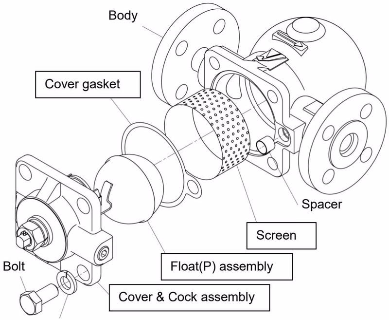 Yoshitake TSF-11S exploded view for maintenance