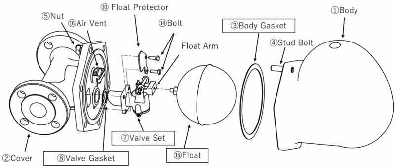 Yoshitake TSF-13 40A exploded drawing