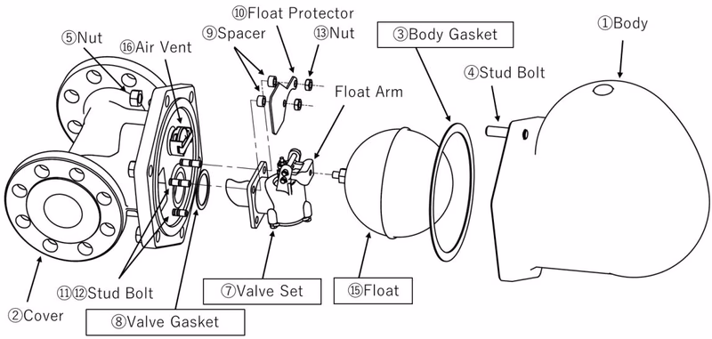 Yoshitake TSF-13 50A exploded drawing