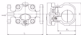 Yoshitake TSF-8F float steam trap dimensions diagram
